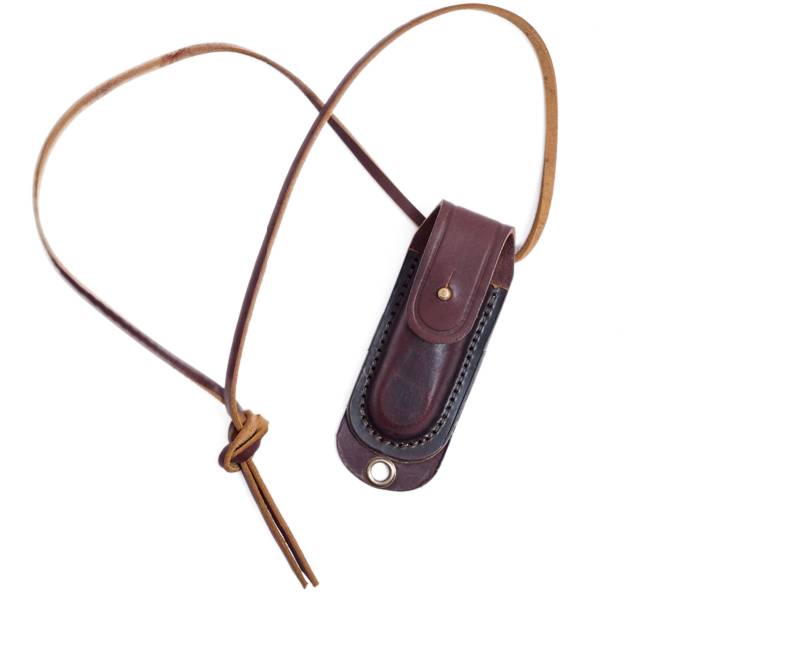 Чехол Хольстер для складного ножа малый 25лет кожа /231570000/