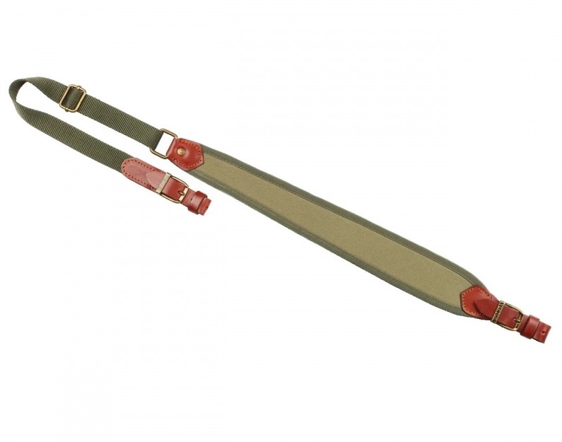 Ремень VEKTOR для ружья кожа регулируемый неопрен 20мм зел./Р-303/