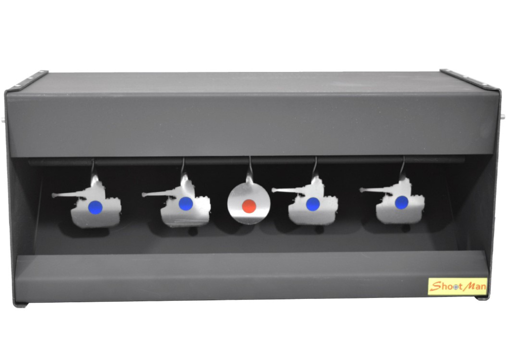 Мишень Shootman автомат с пулеулавливателем Танки металл 1,5мм