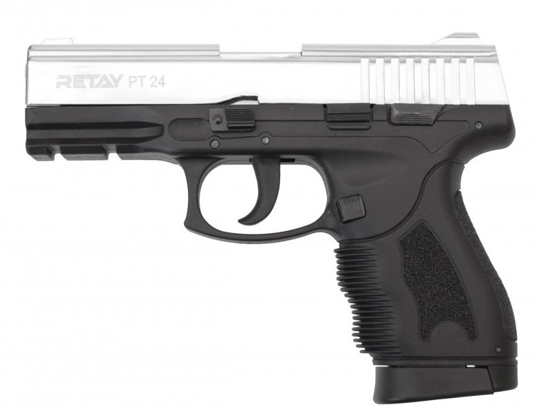 Макет охолощенный пистолета PT24 (Taurus) никель к.9мм РАК