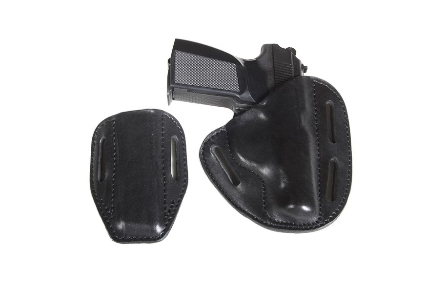 Кобура VEKTOR поясная открытая с чехом под зап. маг-н для ПМ Телохранитель-1 кожа /14-20/