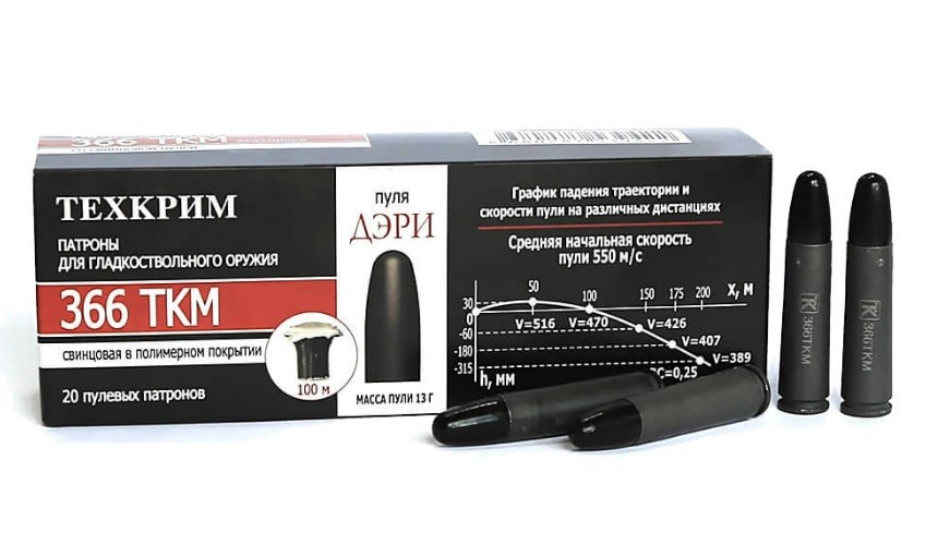 Патрон Техкрим 366ТКМ(9,5*39) пуля FMJ 13,5гр Дэри 1уп/(20)