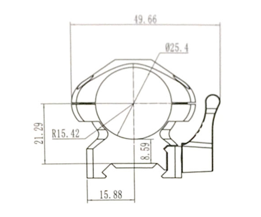 Кольца Nikko Stirling Diamond QR быстросъемные на weaver 25,4 средние /NSMQR1WM/ (1)