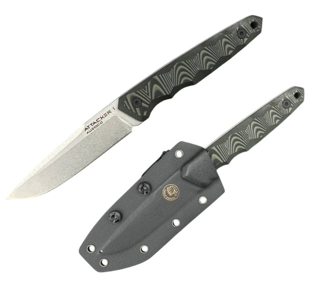 Нож Attacker 1 Aus10Co BW хаки Kaydex /EAGLE-KNIVES/