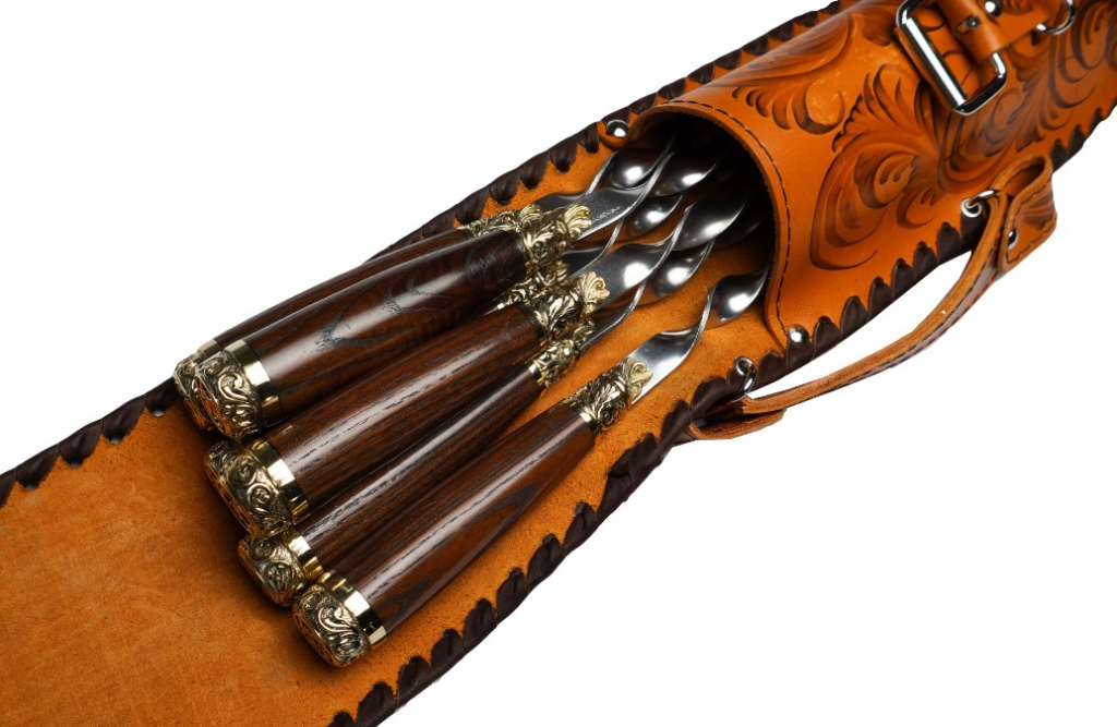 Набор шампуров в колчане №2 с ножом подарочный (1)