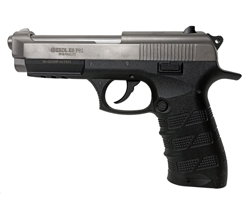 Пневматический пистолет EKOL ES P92 Fume 4,5к никель