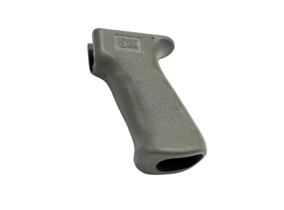 Рукоятка Сайга/АК Pufgun Grip hard олива прорезин.+2винта /SG-Р1/О/