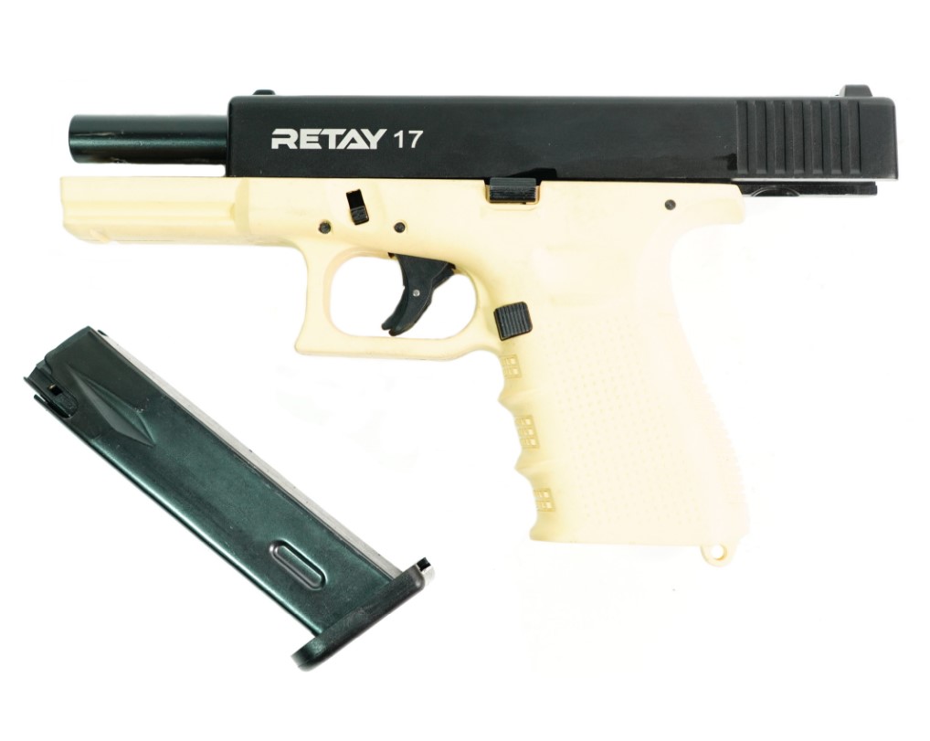 Макет охолощенный пистолета Glok 17 Yellow к.9мм РАК