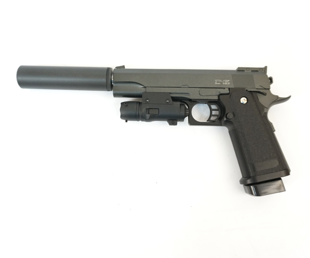Пневматический пистолет Stalker SA5.1S Spring к.6мм+имит. ПБС+ЛЦУ /SA-3307151S/