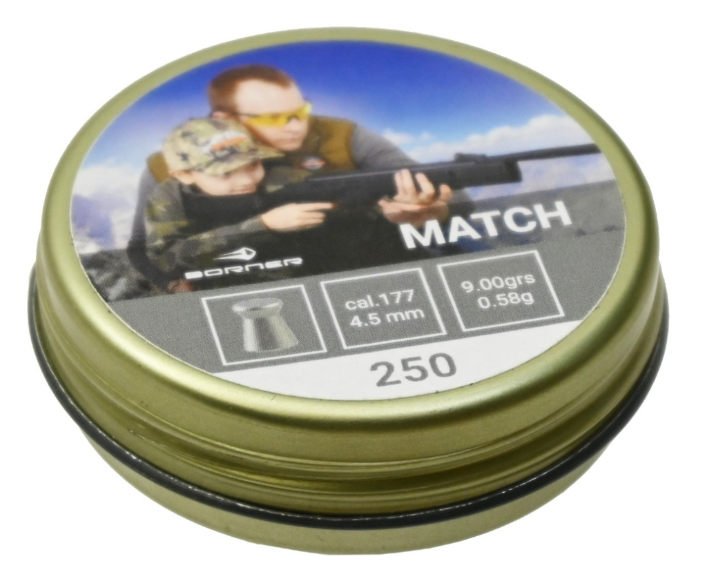 Пуля пневм. Borner Match 4,5мм 0,58гр (250)/1уп.