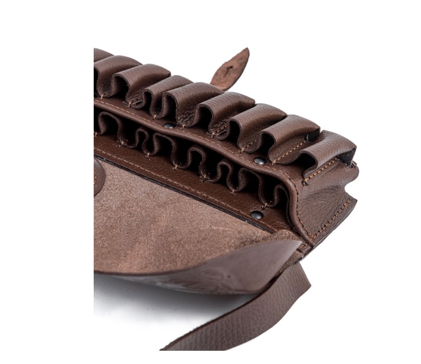 Патронташ Хольстер 24*12 двухрядный кожа коричневый /190010035/