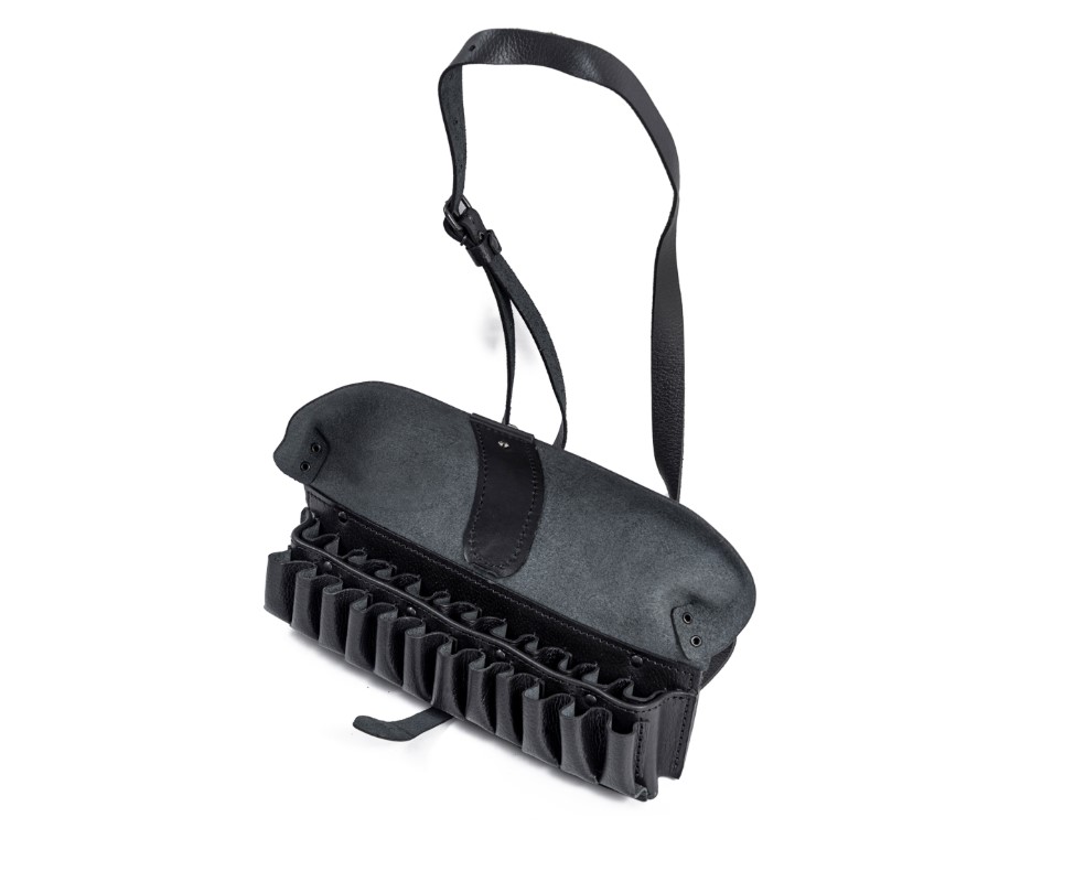 Патронташ Хольстер 24*12 двухрядный кожа черный/190010033/