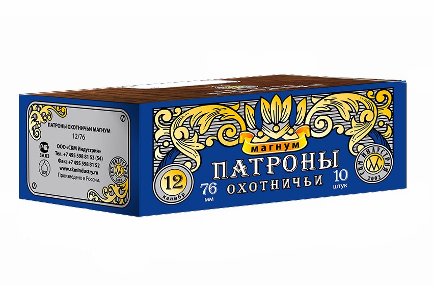 Патрон СКМ 12/76 Магнум картечь 6,2мм 48гр. (10)