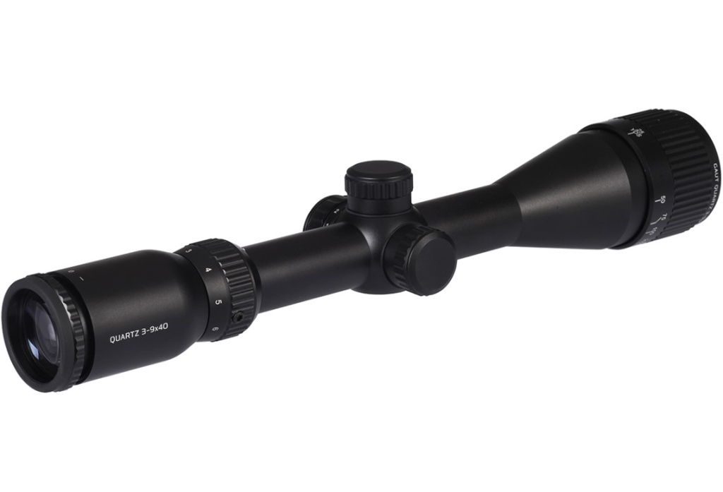 Прицел Gaut Quartz 3-9*40,АО-параллакс ,сетка 2(Mil-Dot),подстветка красная, 25,4мм,поправки 1/4 МОА