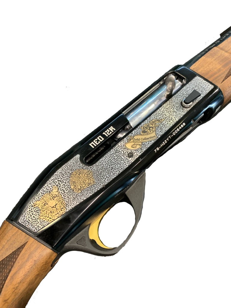 Охот. ружье ATA Neo 12R Panthera п/а инерц.сист.,руч.гравировка пантеры, травление, орех 2,5кл, вн.ч