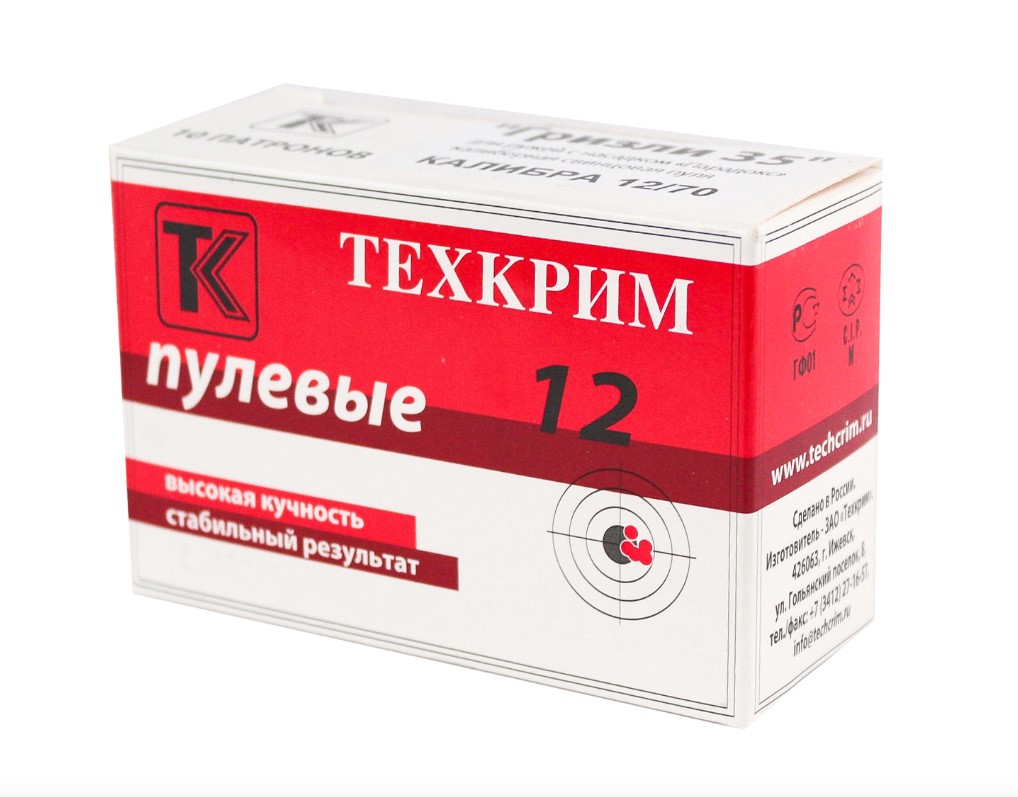 Патрон Техкрим 12/70 пуля Гризли 40гр 1уп/(10)