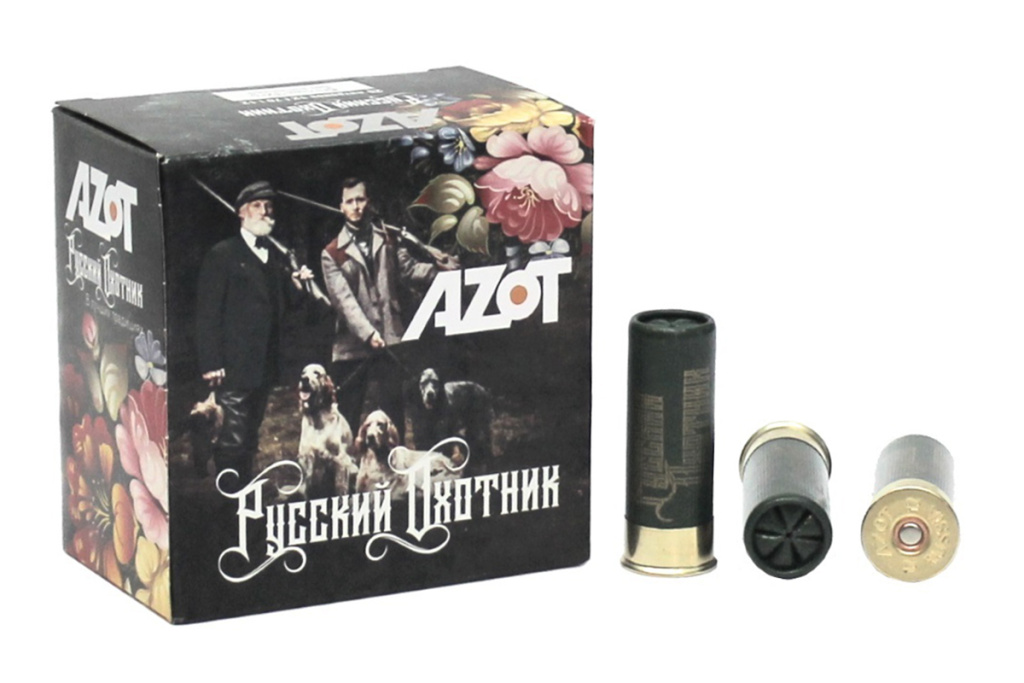 Патрон Азот 12/70 №3 32гр. Русский охотник б/к (25)