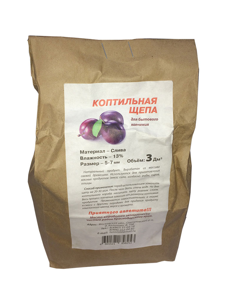 Щепа для копчения слива 1,5дм3 /0031530/