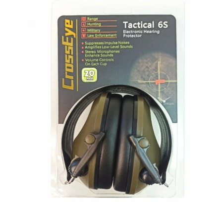 Наушники активные CrossEye Tactical 6S NRR20 18дБ зел./черн. (1)