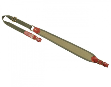 Ремень VEKTOR для ружья кожа регулируемый неопрен 20мм зел./Р-303/