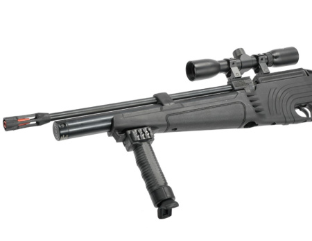 PCP Пневматическая винтовка Hatsan FLASH 101 SET k.6.35мм (насос+прицел+сошки+чехол+пульки+саундмод)