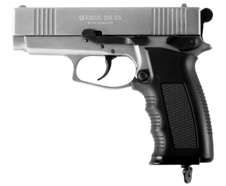 Пневматический пистолет EKOL ES 55 Fume 4,5к никель (1)