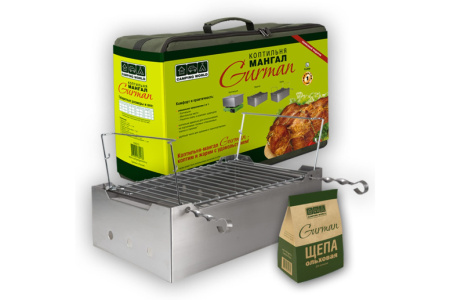 Коптильня-мангал Gurman р.S 4шампура+решётка-гриль+щепа 0,8+чехол /138213/