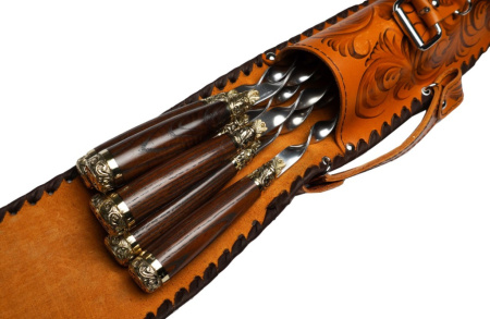 Набор шампуров в колчане №2 с ножом подарочный (1)