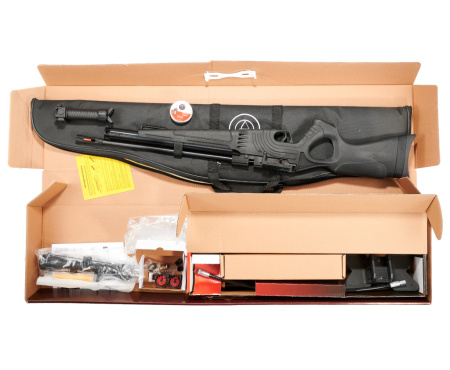 PCP Пневматическая винтовка Hatsan FLASH 101 SET k.5.5мм (насос+прицел+сошки+чехол+пульки+саундмод)