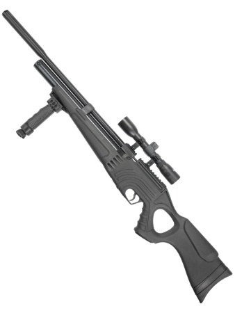 PCP Пневматическая винтовка Hatsan FLASH 101 QE SET k.5.5мм (насос+прицел+сошки+чехол+пульки)