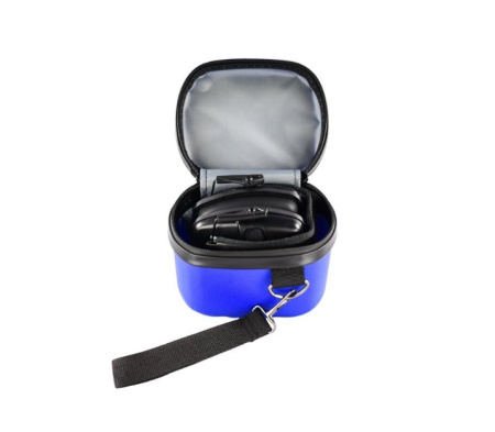 Кейс под наушники 15*12*11 синий Русский пластик /KNBL/ (2)