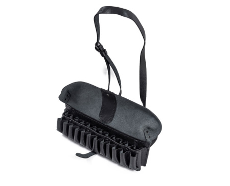 Патронташ Хольстер 24*12 двухрядный кожа черный/190010033/