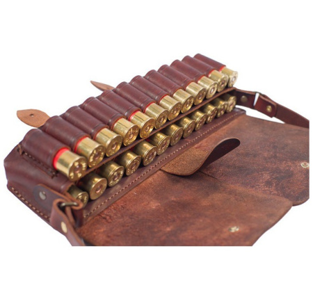 Патронташ Хольстер 25лет 12к двухрядный 24п кожа коричневый /231470000/ (1)