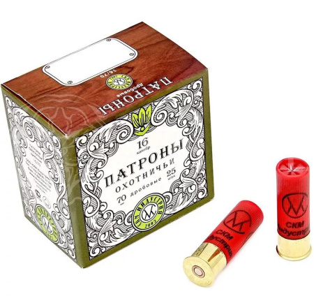 Патрон СКМ 16/70 №1 Русь 30гр. б/к (25)