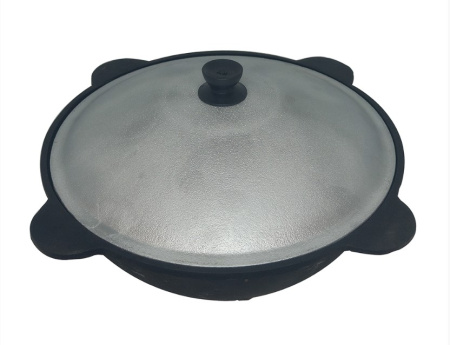 Казан Узбекский с крышкой 8л чугун